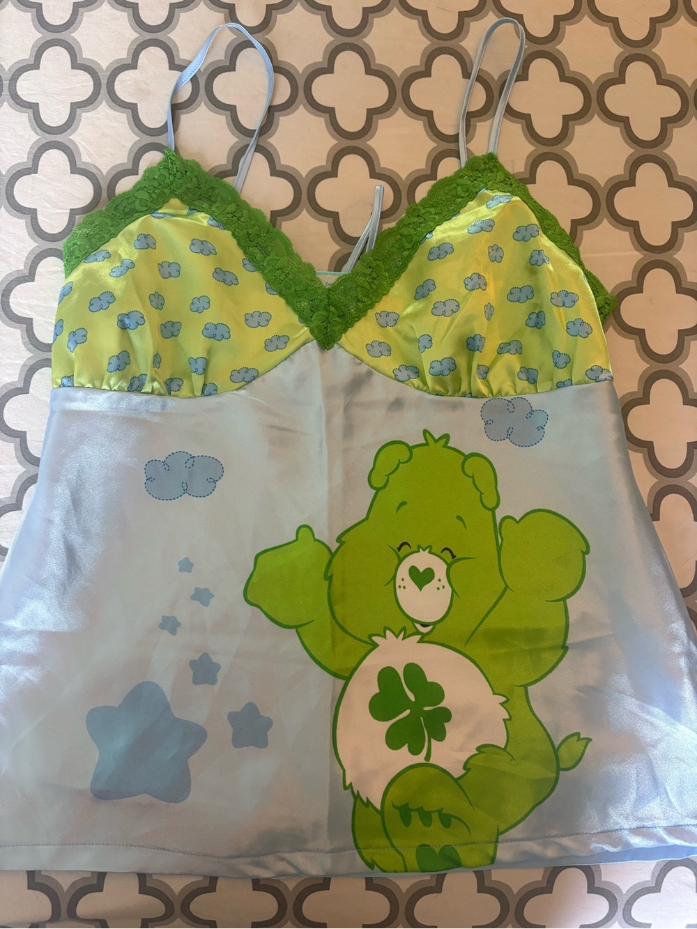 Vintage Y2K Care Bears Good Luck Bear cami top XL - Picture 2 of 6